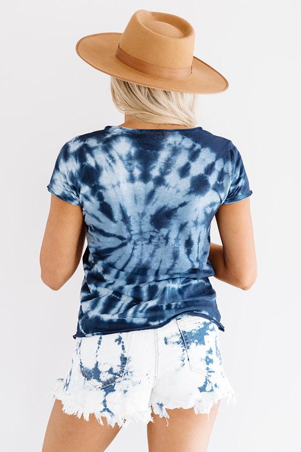 Beachside Reads Tie Dye Shift Tee In Navy-Beginning Fashion