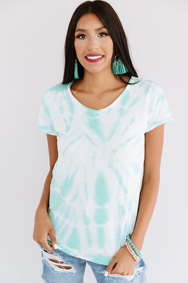 Beachside Reads Tie Dye Shift Tee In Ocean Wave-Beginning Fashion