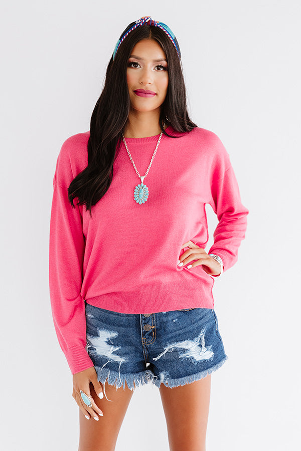 Fall Daze Shift Sweater In Raspberry-Beginning Fashion