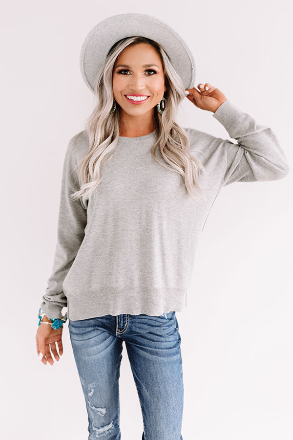 Fall Daze Shift Sweater In Grey-Beginning Fashion
