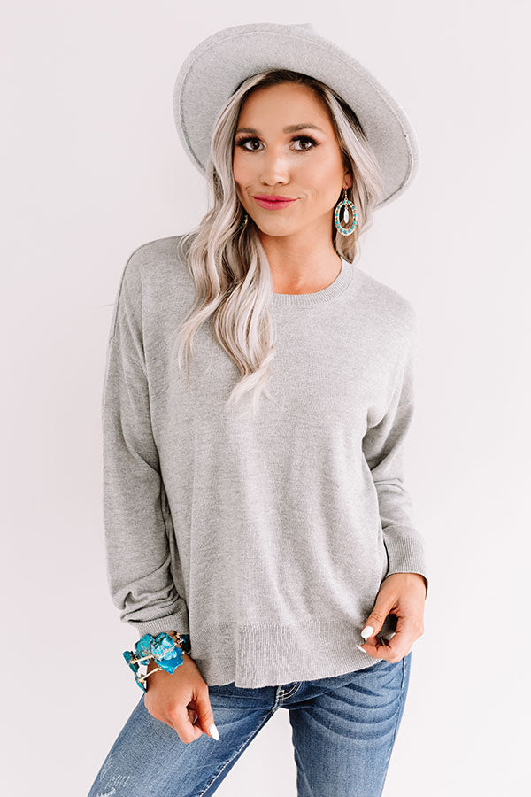 Fall Daze Shift Sweater In Grey-Beginning Fashion