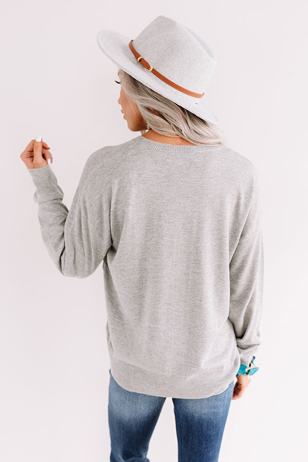 Fall Daze Shift Sweater In Grey-Beginning Fashion