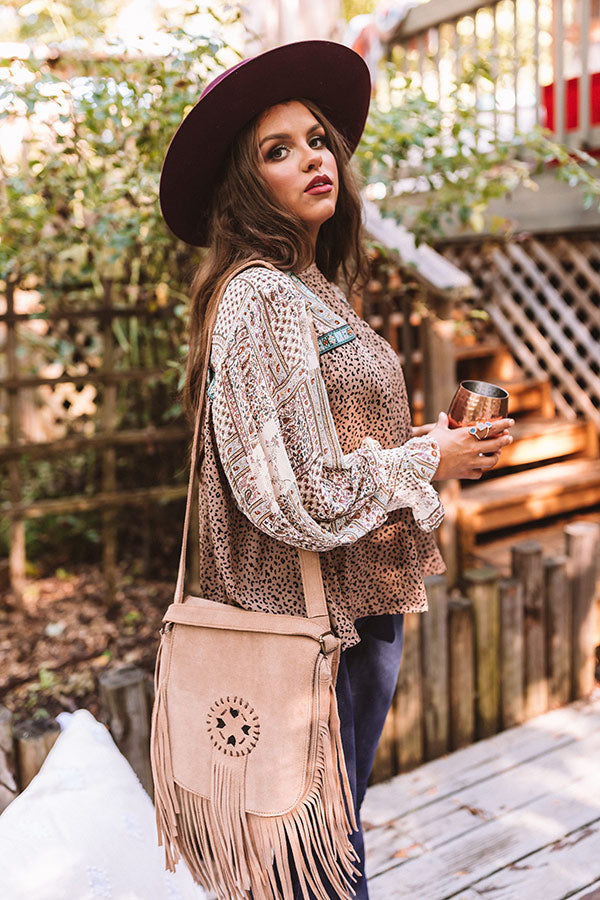 Botanical Brunch Shift Top In Mocha-Beginning Fashion