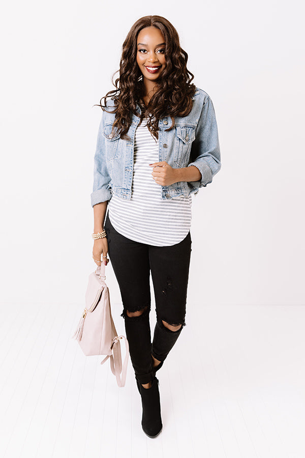 Back Together Stripe Tank In Grey-Beginning Fashion