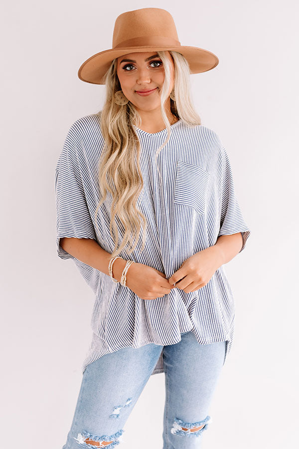 Away From It All Stripe Shift Top-Beginning Fashion