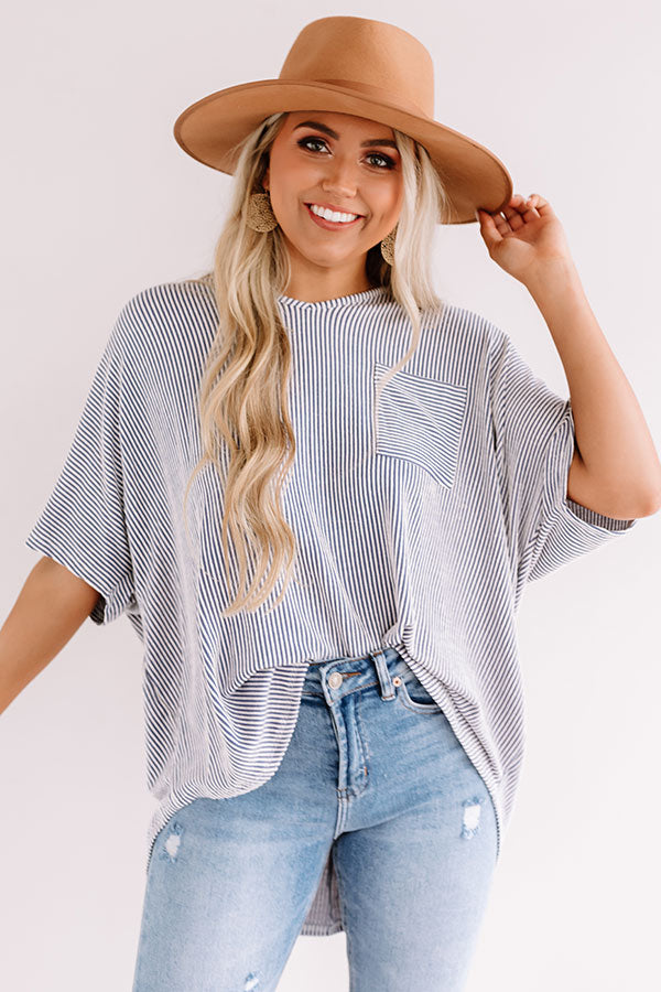 Away From It All Stripe Shift Top-Beginning Fashion