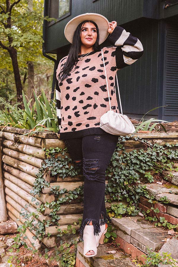 Fall Potential Knit Sweater   Curves-Beginning Fashion