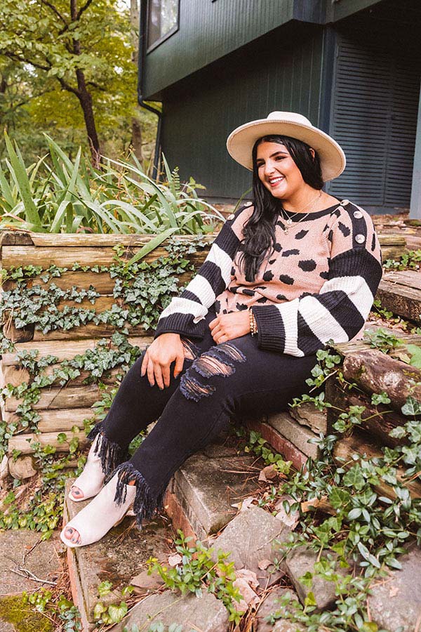 Fall Potential Knit Sweater   Curves-Beginning Fashion