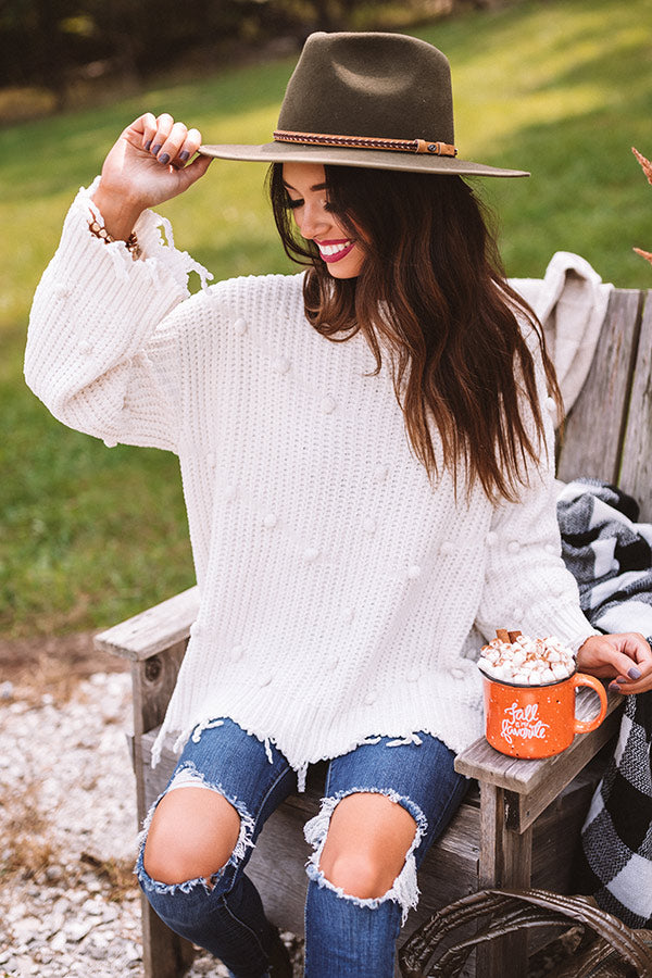 Fall Forever Chenille Sweater In White-Beginning Fashion