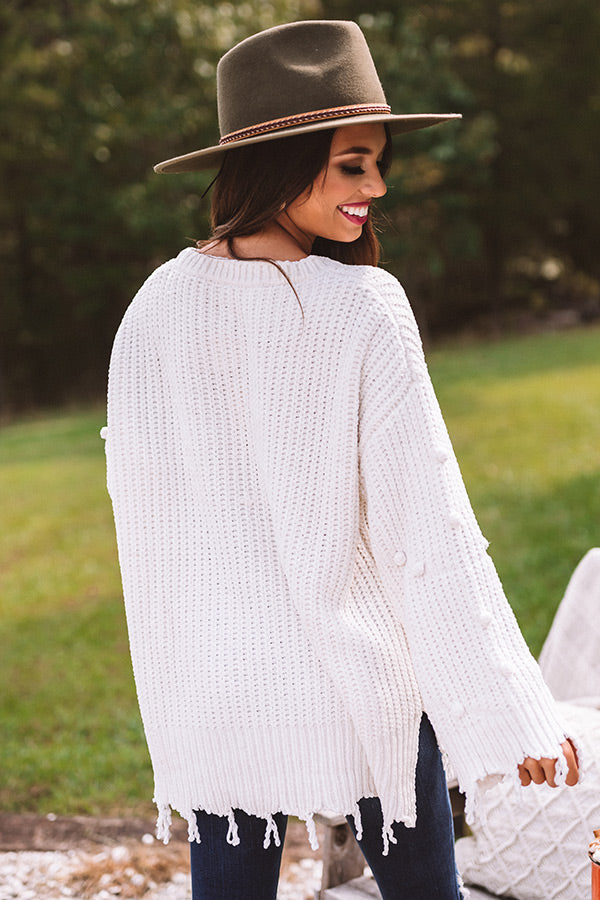Fall Forever Chenille Sweater In White-Beginning Fashion