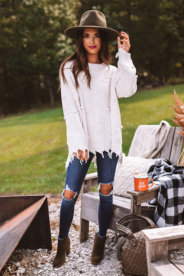 Fall Forever Chenille Sweater In White-Beginning Fashion