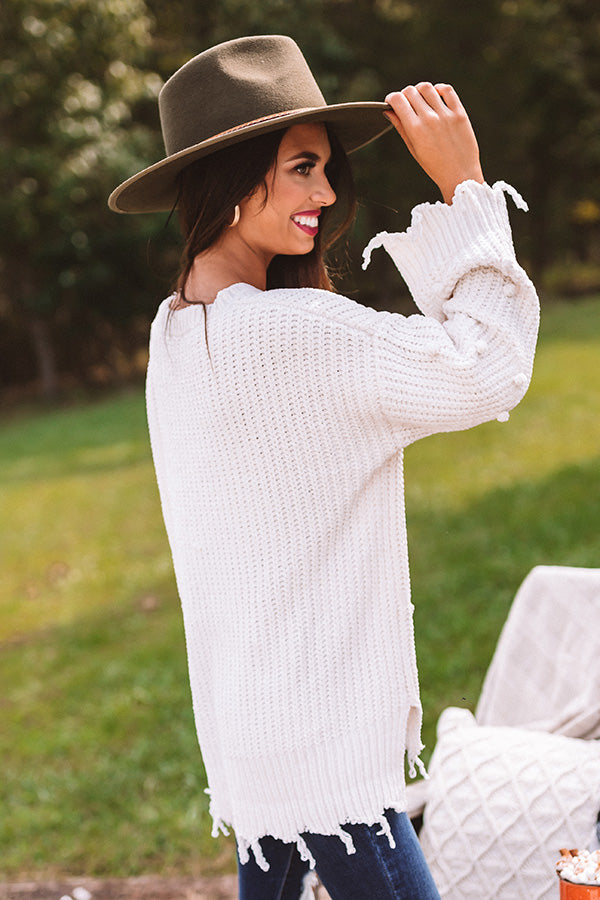 Fall Forever Chenille Sweater In White-Beginning Fashion