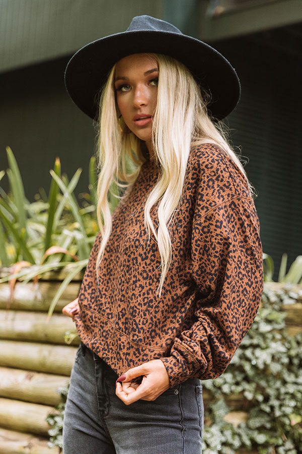 Fall Night Leopard Sweatshirt-Beginning Fashion