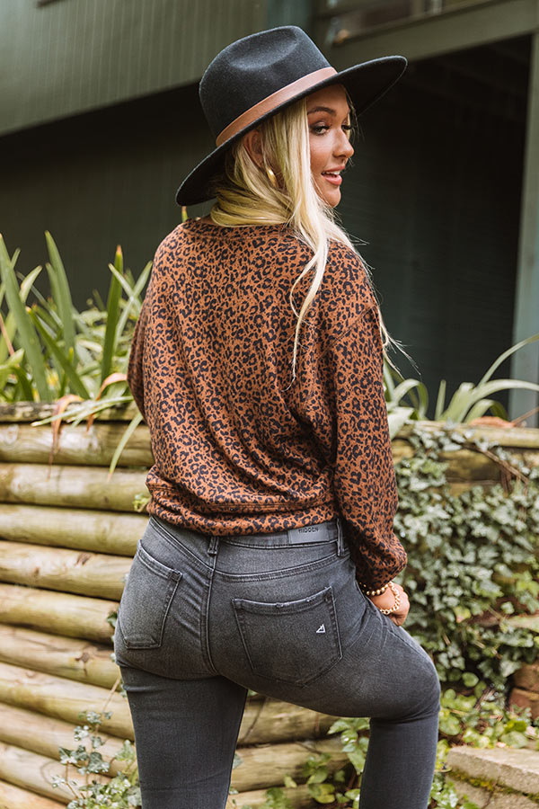 Fall Night Leopard Sweatshirt-Beginning Fashion