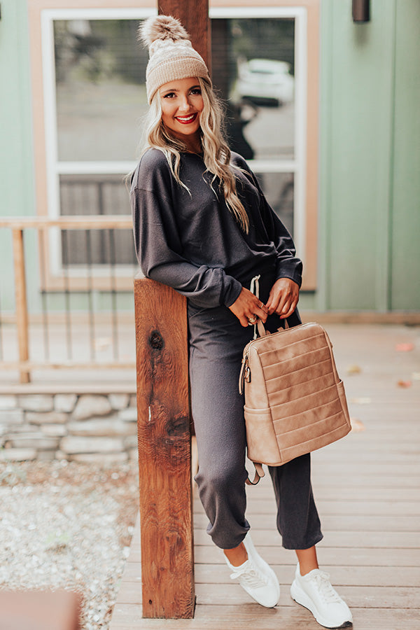 Fall Night Sweatshirt in Charcoal-Beginning Fashion