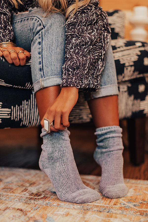 Cozy Factor Chenille Socks In Periwinkle-Beginning Fashion