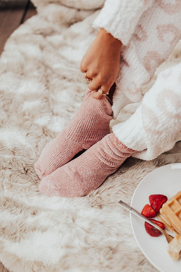Cozy Factor Chenille Socks In Blush-Beginning Fashion