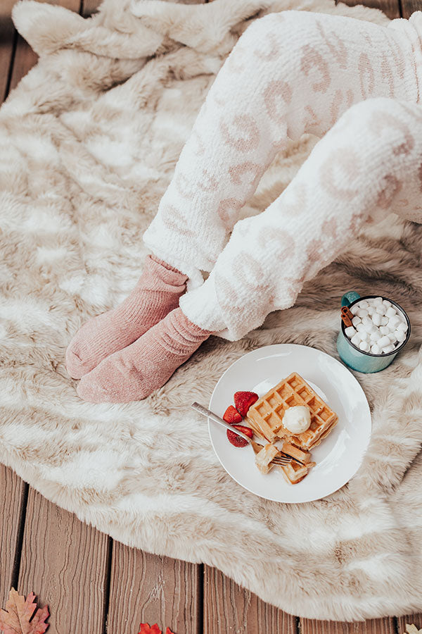 Cozy Factor Chenille Socks In Blush-Beginning Fashion