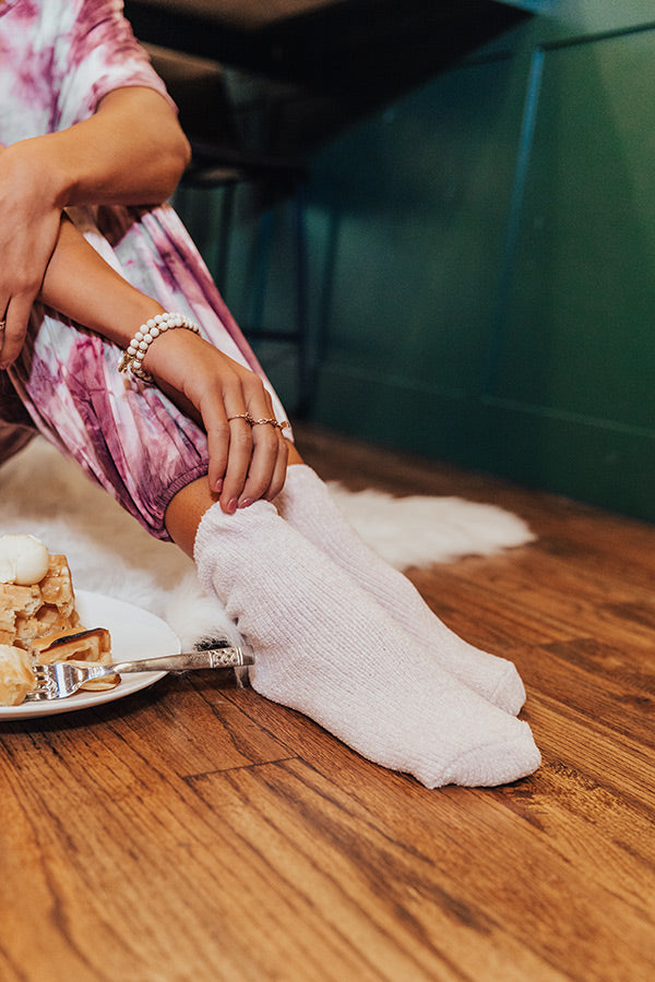 Cozy Factor Chenille Socks In Lavender-Beginning Fashion