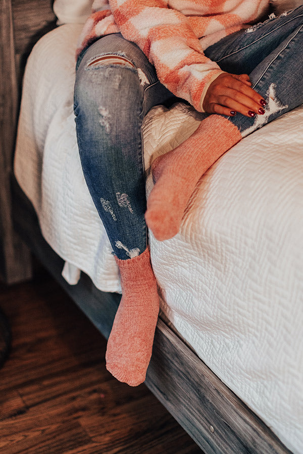 Cozy Factor Chenille Socks In Pink-Beginning Fashion