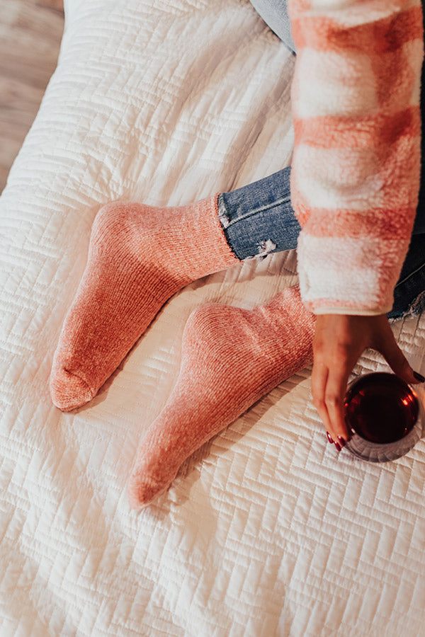 Cozy Factor Chenille Socks In Pink-Beginning Fashion