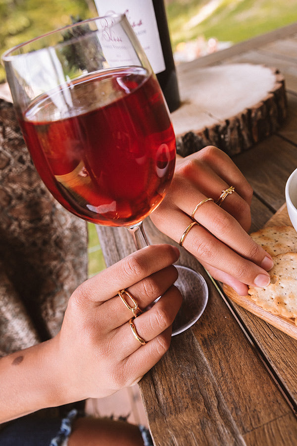 Best Look Ring Set In Gold-Beginning Fashion