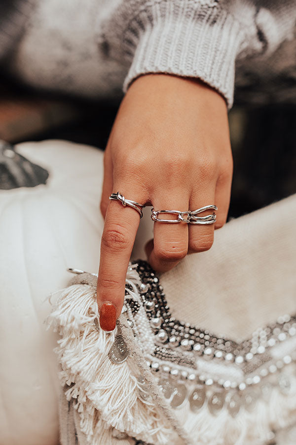 Best Look Ring Set In Silver-Beginning Fashion