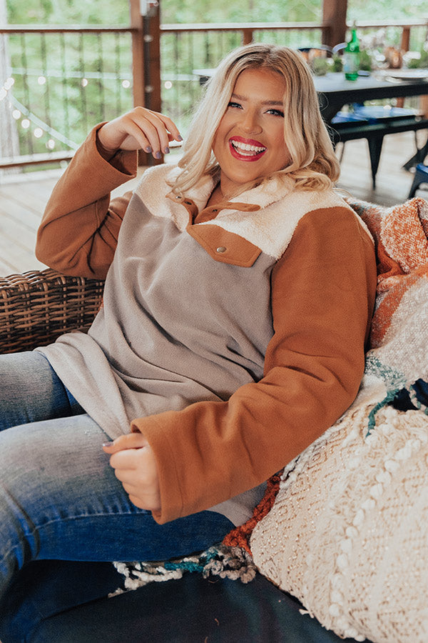 Cabins And Cozy Pullover In Grey   Curves-Beginning Fashion