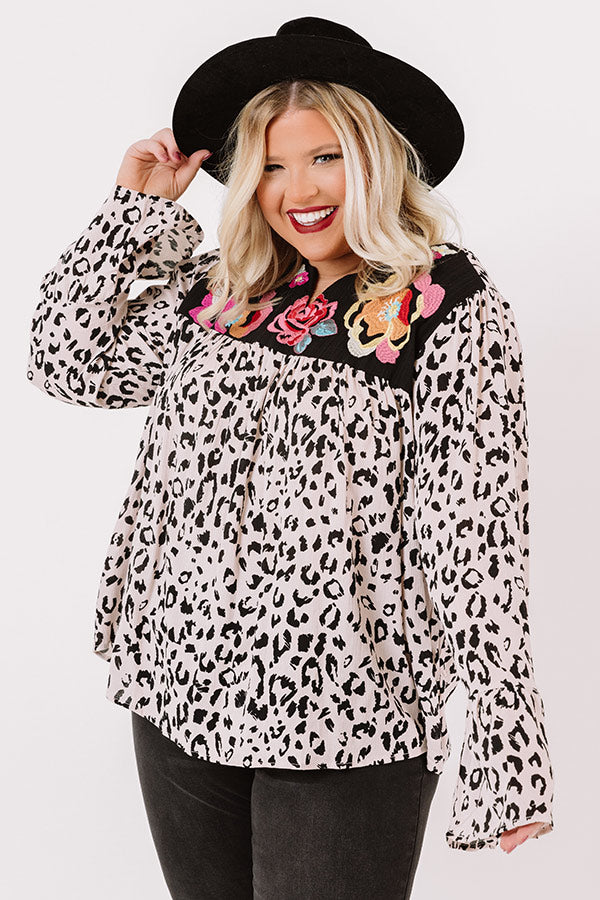 Brilliant Babe Leopard Shift Top  Curves-Beginning Fashion