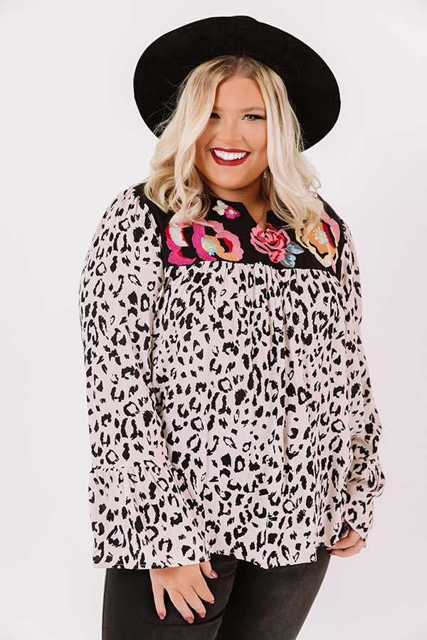 Brilliant Babe Leopard Shift Top  Curves-Beginning Fashion