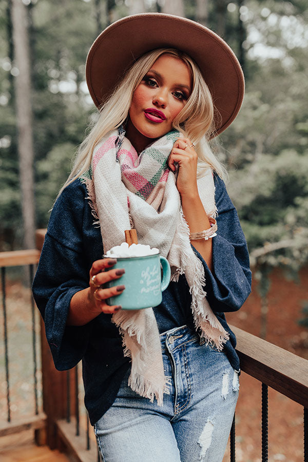 Best Kept Cozy Plaid Blanket Scarf-Beginning Fashion