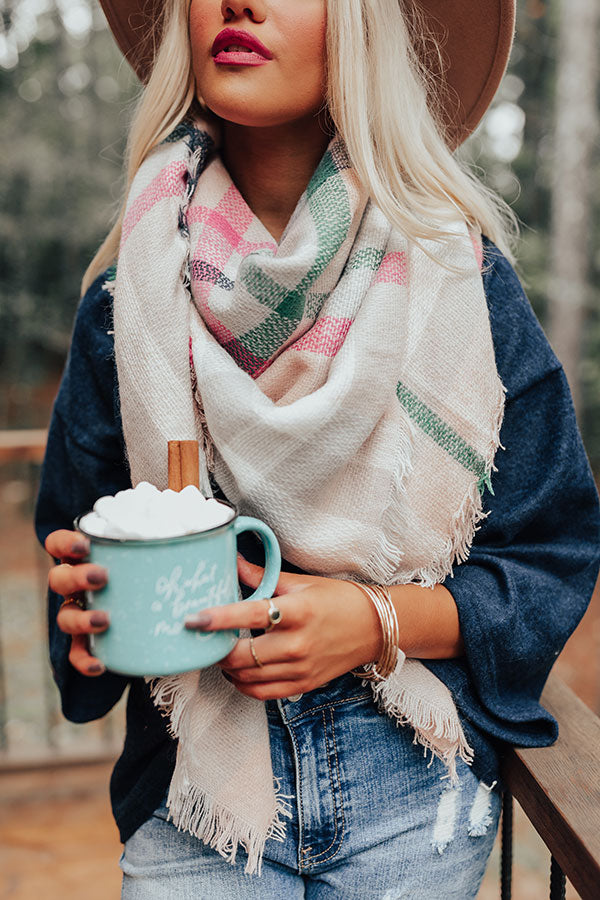 Best Kept Cozy Plaid Blanket Scarf-Beginning Fashion