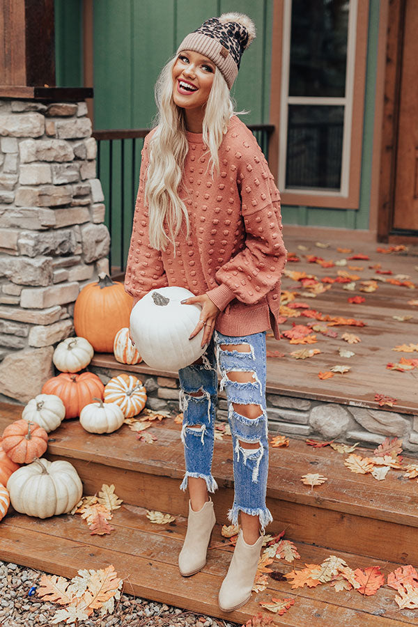 Fall Getaway Sweater In Light Rustic Rose-Beginning Fashion
