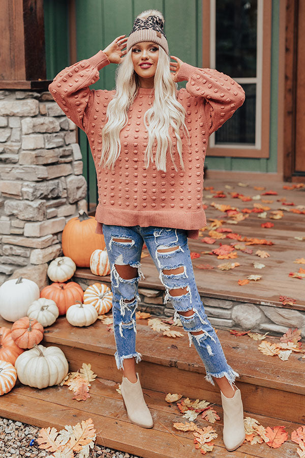 Fall Getaway Sweater In Light Rustic Rose-Beginning Fashion