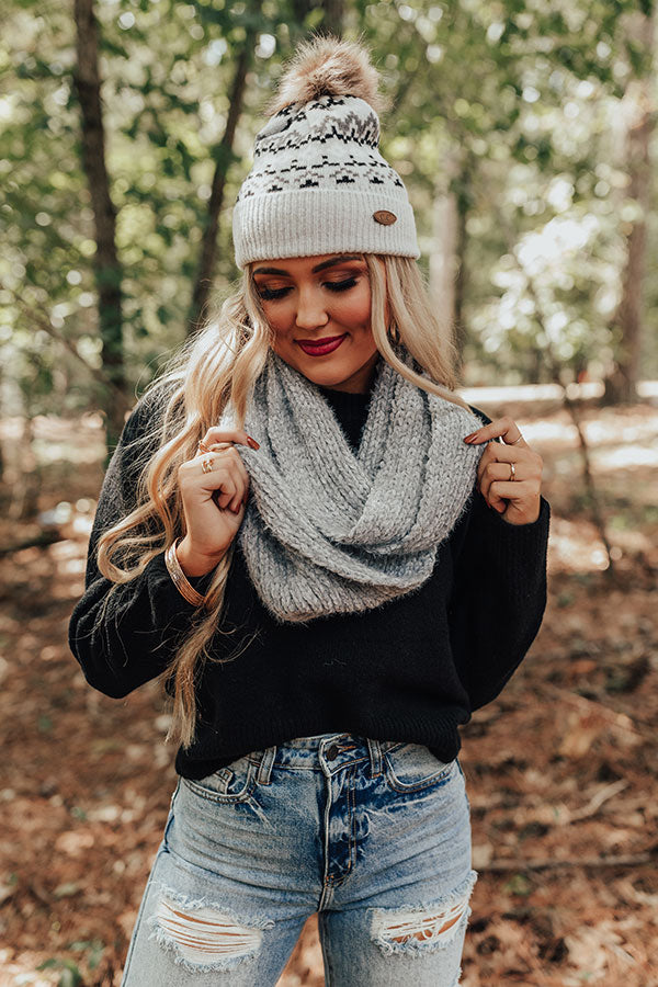 Chilly Vibes Chenille Infinity Scarf in Grey-Beginning Fashion