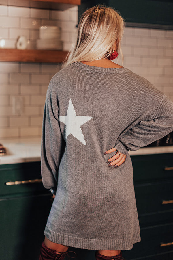 Fall Night Sweater Dress In Grey-Beginning Fashion