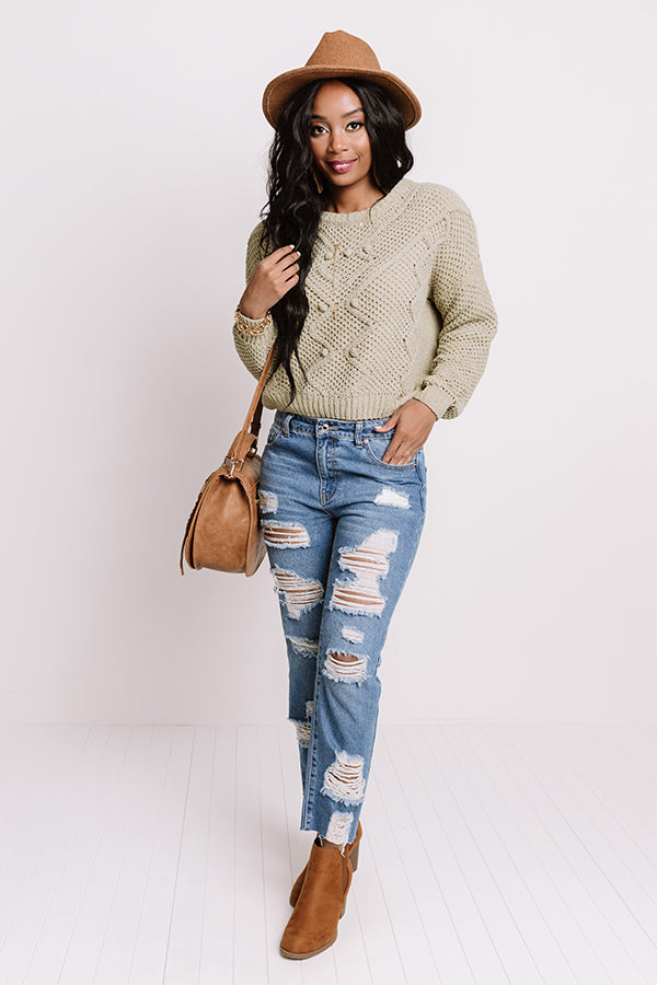 Cider Snuggles Knit Sweater In Pear-Beginning Fashion