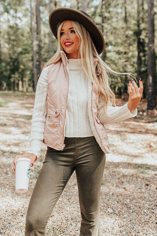 Blue Ridge Weekend Sherpa Lined Vest In Pink-Beginning Fashion