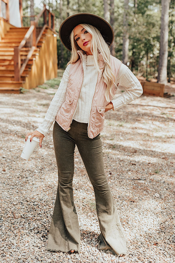 Blue Ridge Weekend Sherpa Lined Vest In Pink-Beginning Fashion