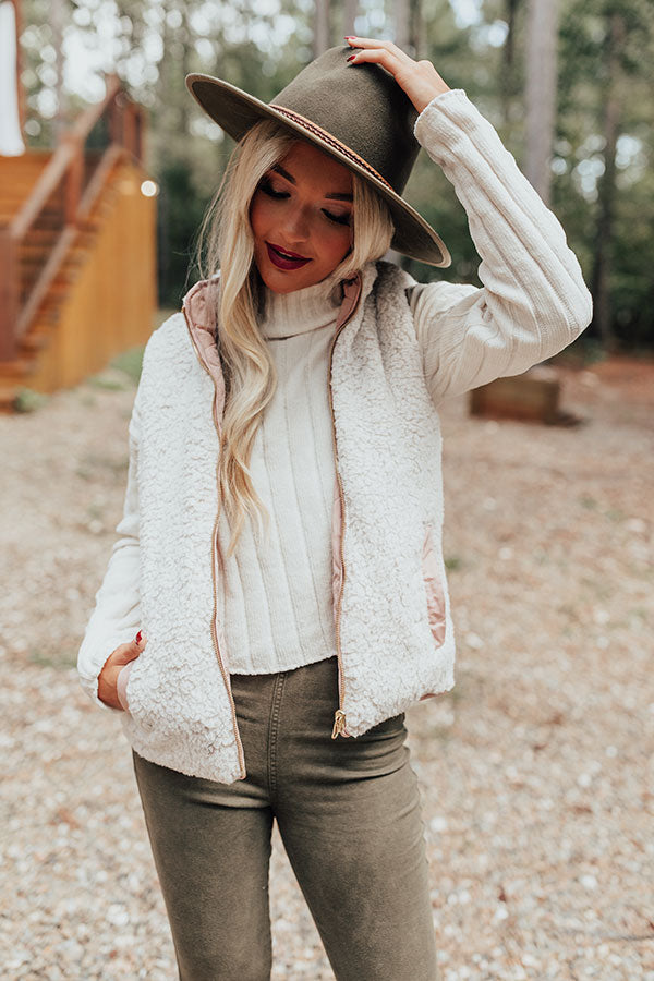 Blue Ridge Weekend Sherpa Lined Vest In Pink-Beginning Fashion