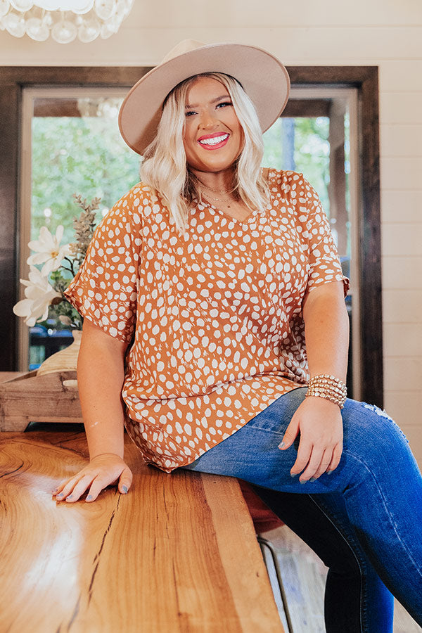 Hello Sugar Shift Top In Camel Curves-Beginning Fashion