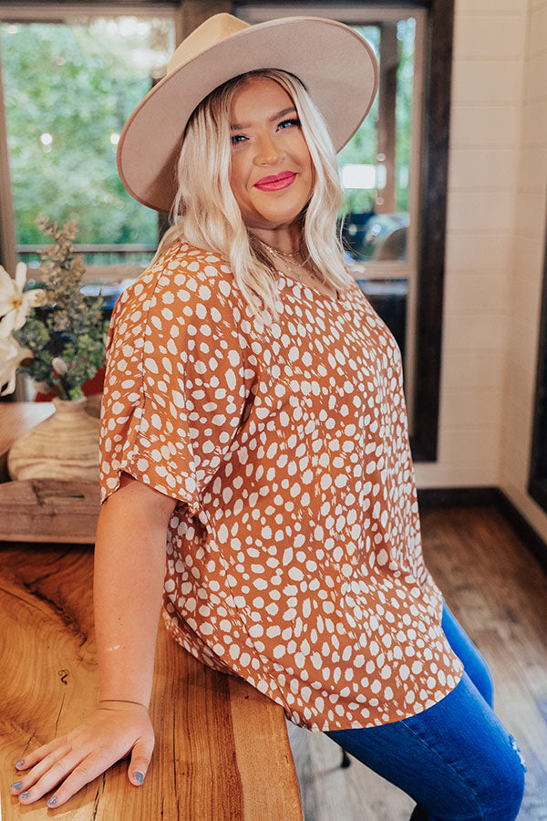 Hello Sugar Shift Top In Camel Curves-Beginning Fashion