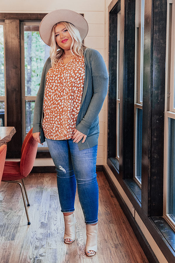 Cabin On The Lake Cardigan In Pear Curves-Beginning Fashion