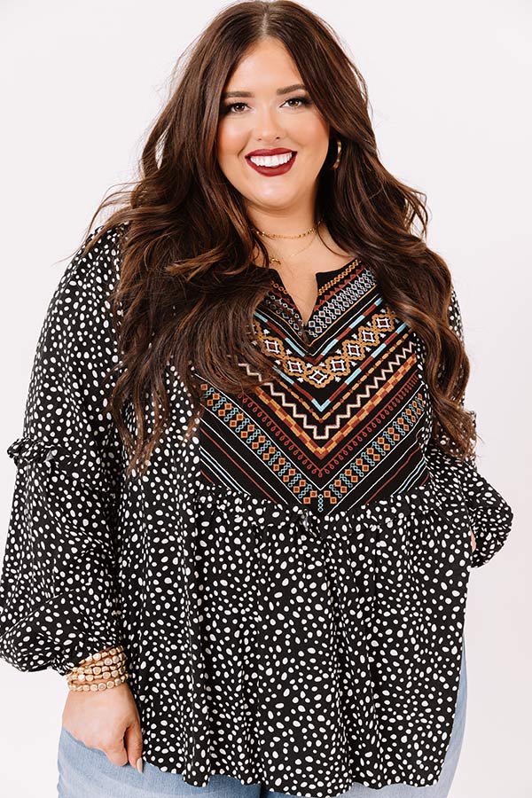 Bombshell Material Embroidered Top   Curves-Beginning Fashion