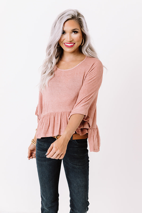 Campus Stroll Shift Top In Blush-Beginning Fashion