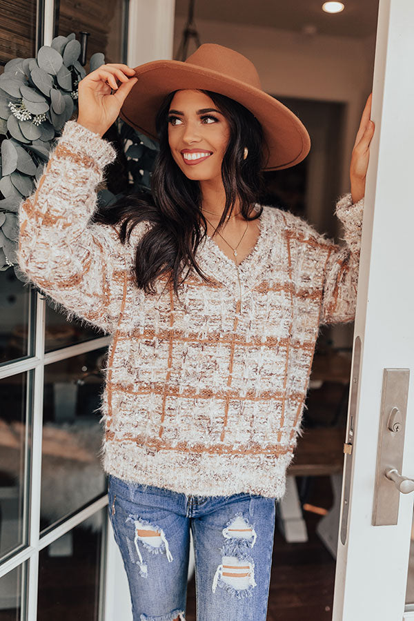 Fall Tradition Knit Sweater In Camel-Beginning Fashion