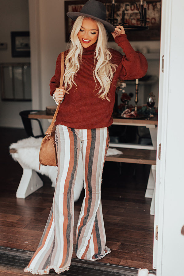 Berkshires Bound Knit Sweater In Dark Rust-Beginning Fashion