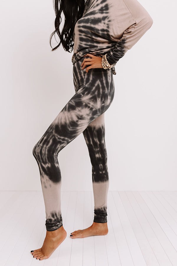 Cozy Factor Tie Dye Legging In Mocha-Beginning Fashion