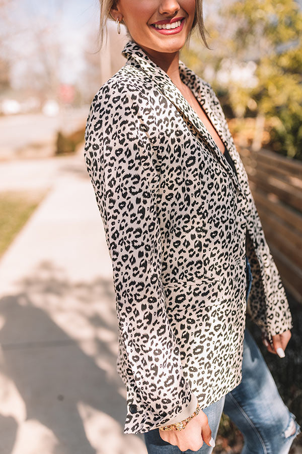 Extra Mile Leopard Blazer In Ivory-Beginning Fashion