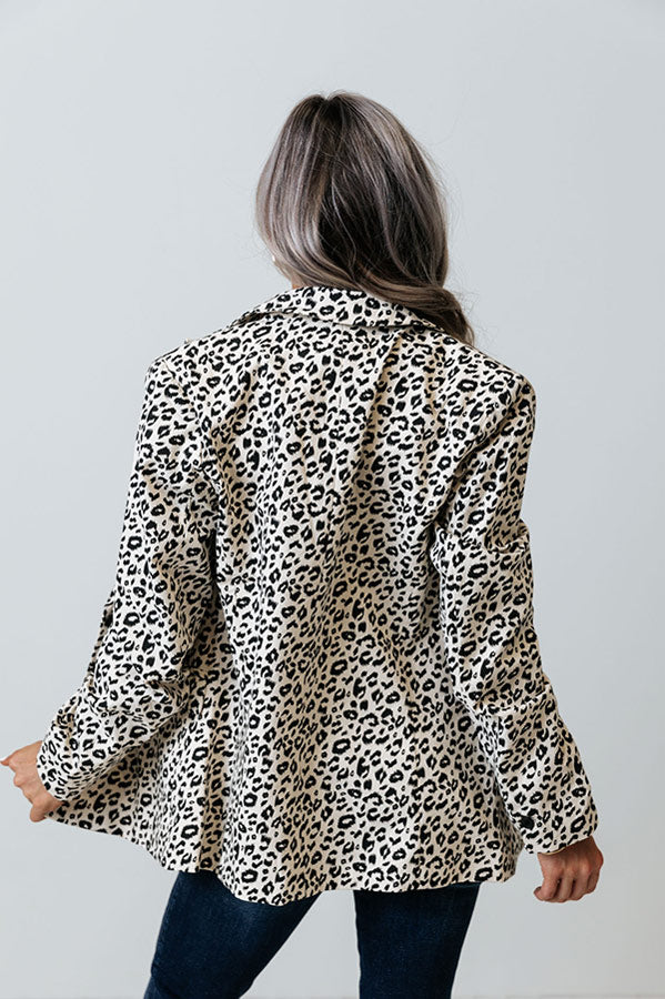 Extra Mile Leopard Blazer In Ivory-Beginning Fashion